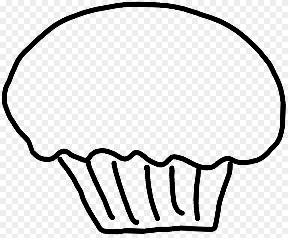 Cupcake Clipart Sketch, Gray Png Image