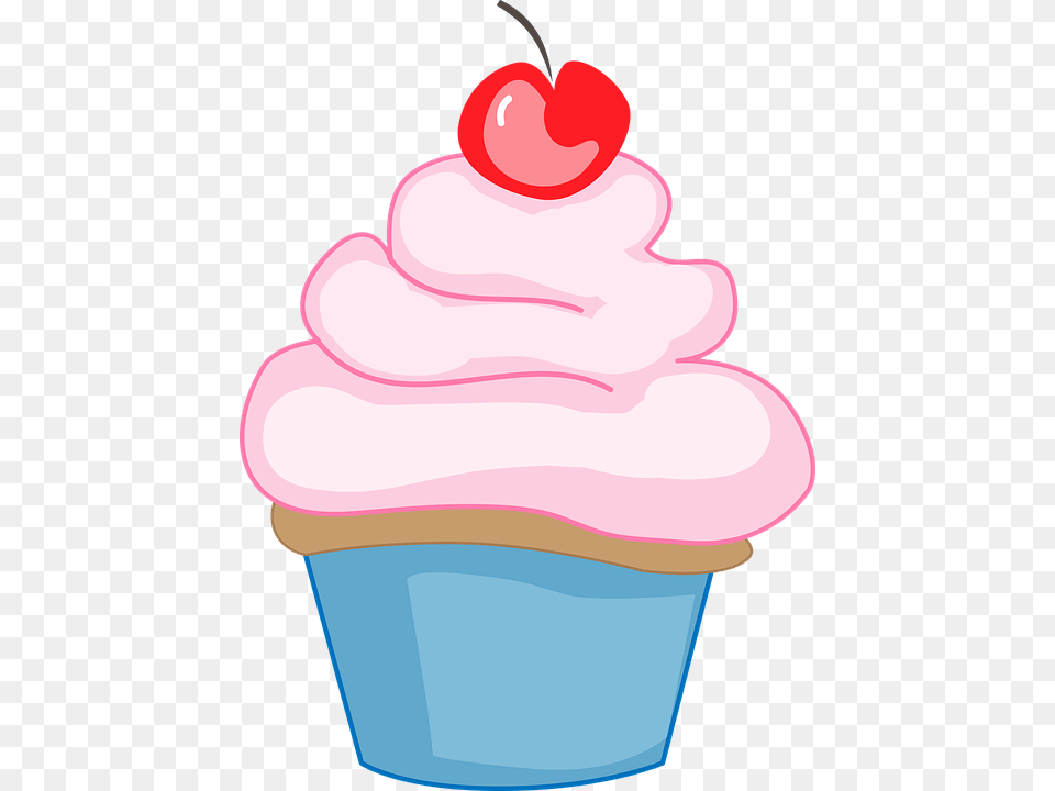 Cupcake Com Cereja Desenho, Cake, Cream, Dessert, Food Free Png Download