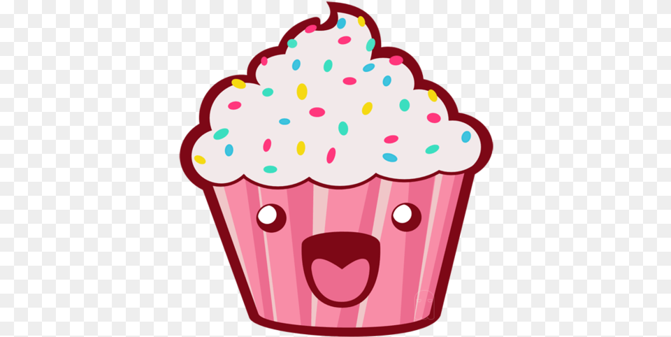 Cupcake Cute And Kawaii Image Cupcakes Animation, Cake, Cream, Dessert, Food Free Png Download