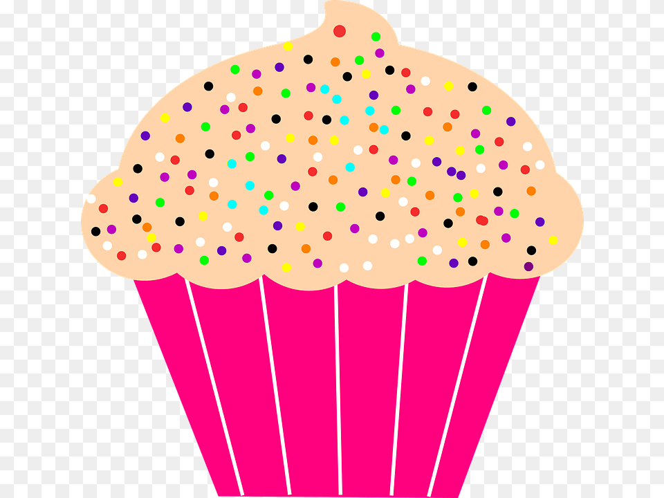 Cupcake Decorations Hundreds And Thousands Pink Cupcakes Art And Craft, Cake, Cream, Dessert, Food Free Png Download