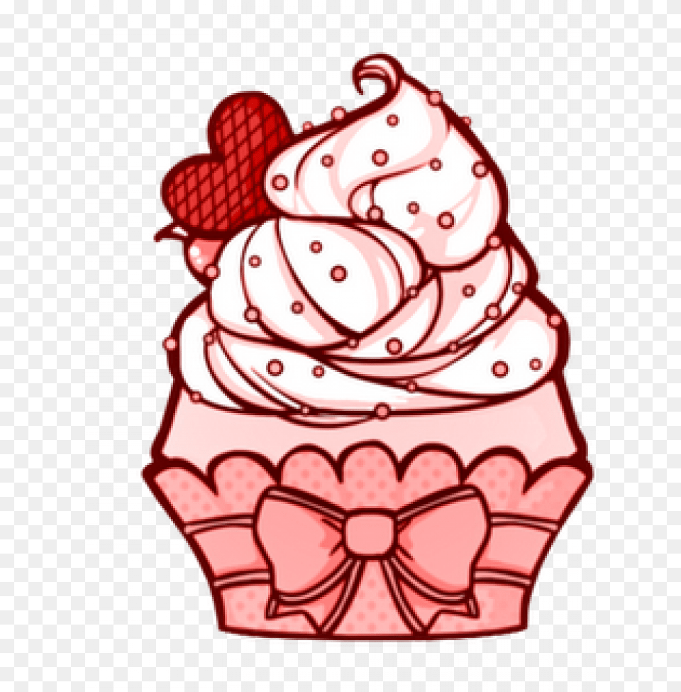 Cupcake Desenho, Ice Cream, Cream, Dessert, Food Free Png