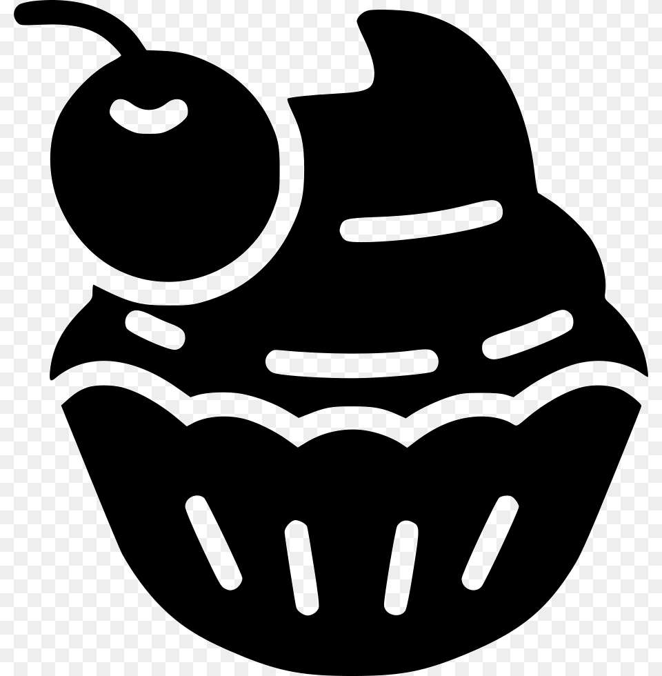 Cupcake Food, Cake, Cream, Dessert, Stencil Free Png