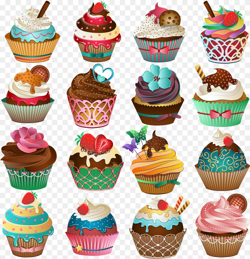 Cupcake Free Printable Clipart And Coloring Pages Transparent Cute Cupcake, Cake, Cream, Dessert, Food Png