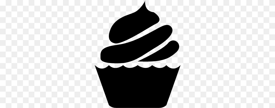 Cupcake Frosting Amp Icing Birthday Cake Cream Muffin Cupcakes Vector Black And White, Gray Png Image