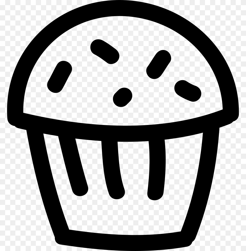 Cupcake Hand Drawn Dessert Icone Sobremesa, Crash Helmet, Helmet, Stencil, Clothing Png Image