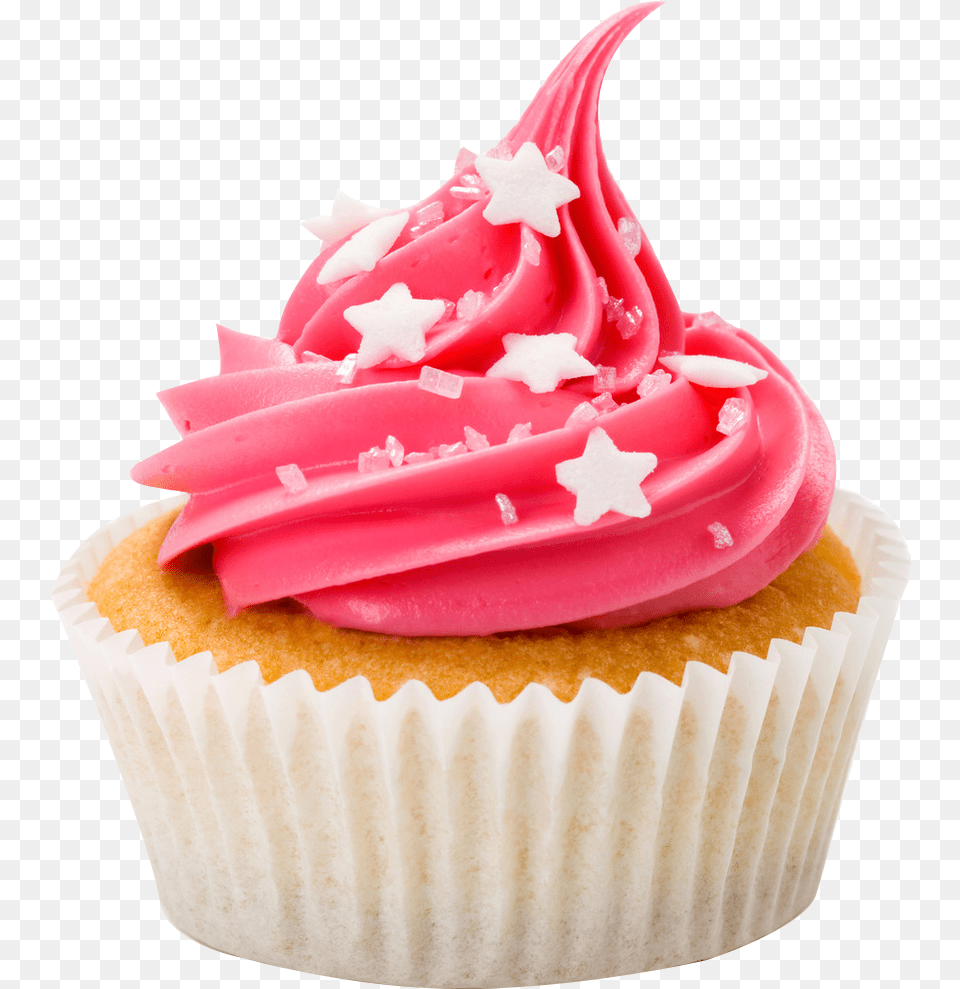 Cupcake Icing Birthday Cake Bakery Cakes One Cupcake, Cream, Dessert, Food, Birthday Cake Free Png
