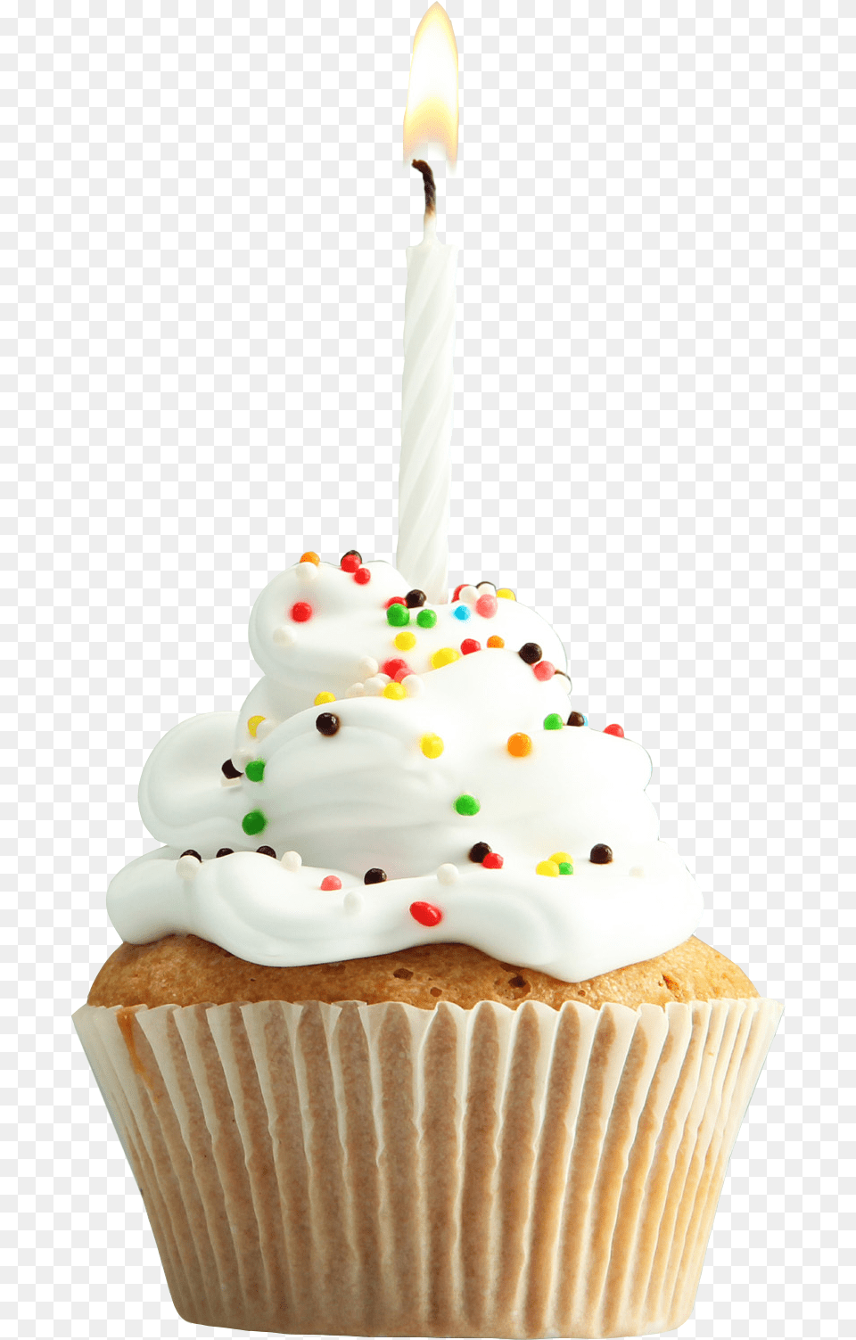 Cupcake Muffin Tart Torte Birthday Cake Cupcake With Candle Background, Birthday Cake, Cream, Dessert, Food Free Transparent Png