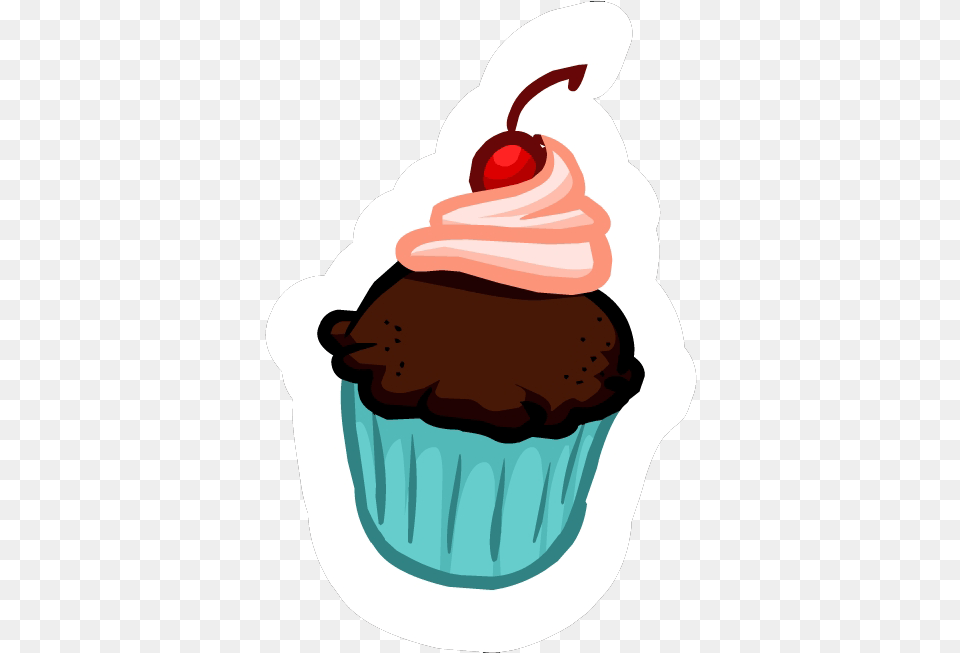Cupcake Pin Cupcake Transparent Club Penguin, Food, Cake, Cream, Dessert Free Png