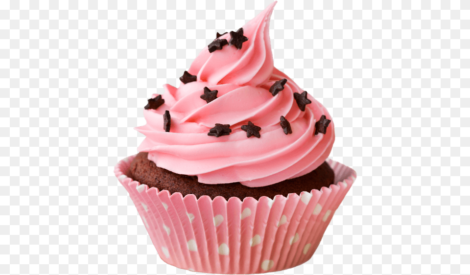 Cupcake Pink, Cake, Cream, Dessert, Food Free Transparent Png
