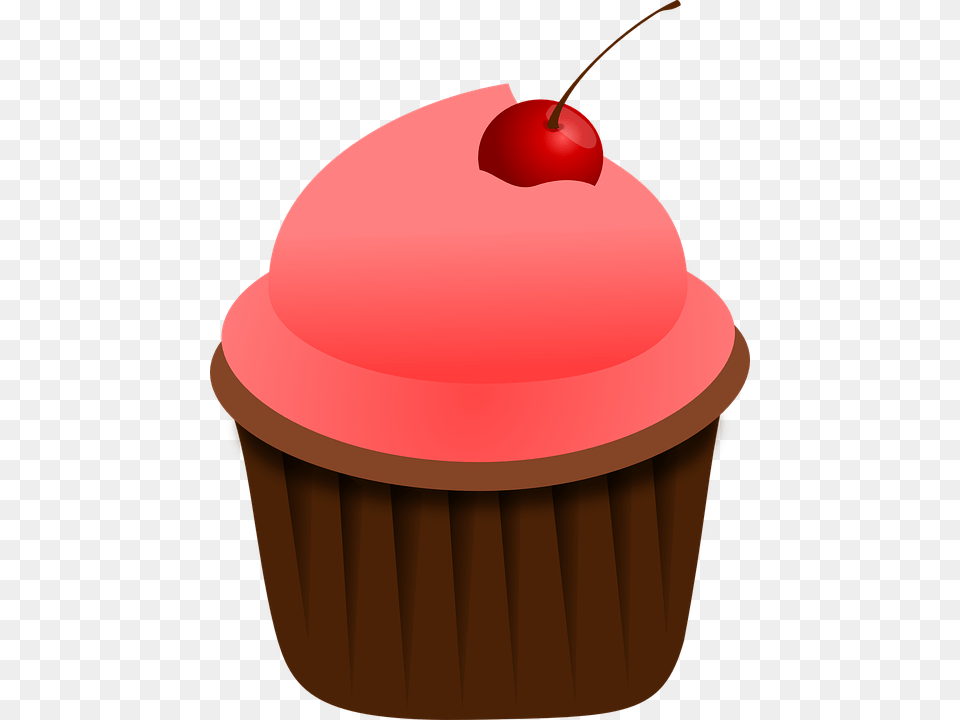 Cupcake Pink Food Sweet Dessert Cake Baked Doces Com Fundo Transparente, Cream, Fruit, Plant, Produce Png