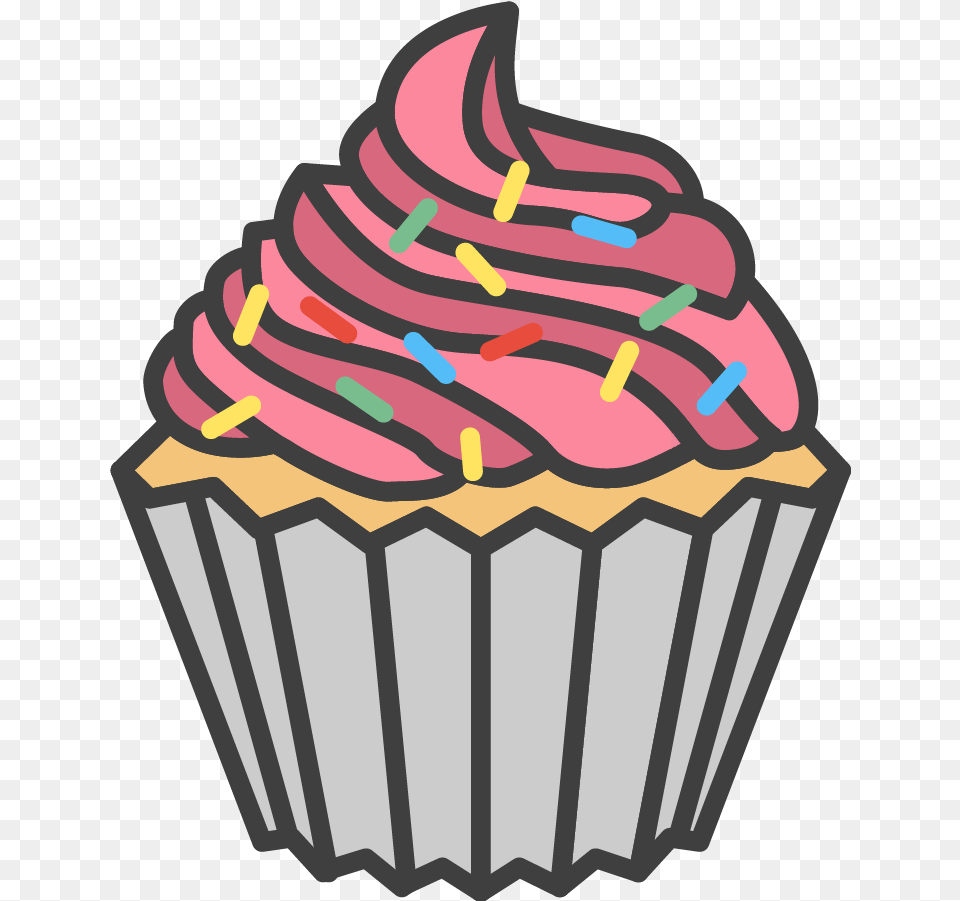 Cupcake Pink Frosting, Cake, Cream, Dessert, Food Free Png