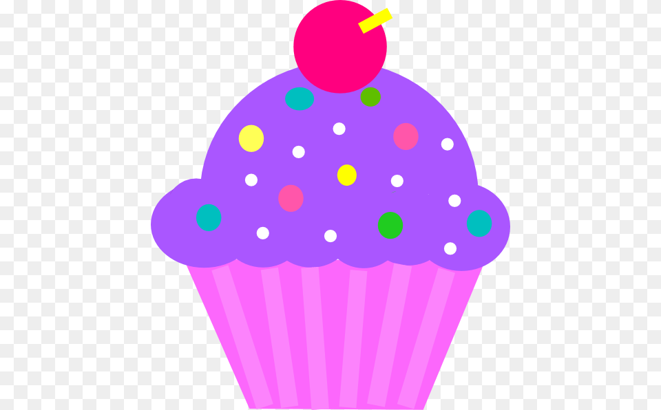 Cupcake Purple And Pink Clip Art, Cake, Cream, Dessert, Food Png