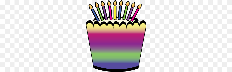 Cupcake Rainbow, Birthday Cake, Cake, Cream, Dessert Png Image