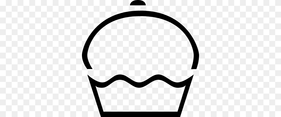 Cupcake Thin Outline Vectors Logos Icons And Photos, Gray Png