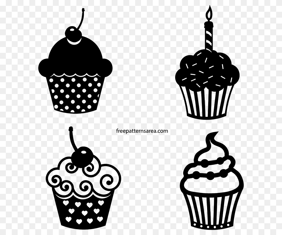 Cupcake Vector For Silhouette Printer Cutter Machines Cricut, Stencil, Electronics, Hardware Png Image