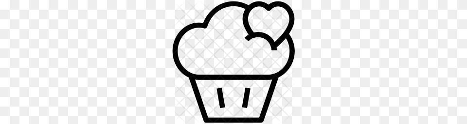 Cupcake With Candle Icon, Pattern Png Image