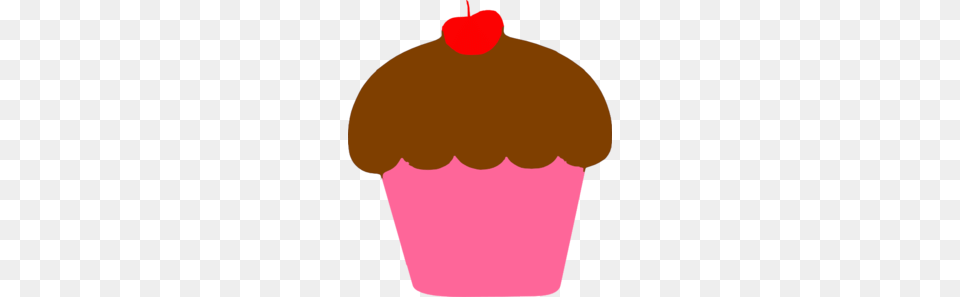 Cupcake With Cherry Clip Art, Cake, Cream, Dessert, Food Free Png Download