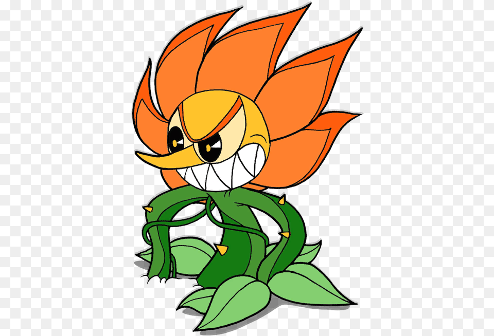 Cuphead Donamp Cagney Carnation Phase, Leaf, Plant, Animal, Fish Free Transparent Png
