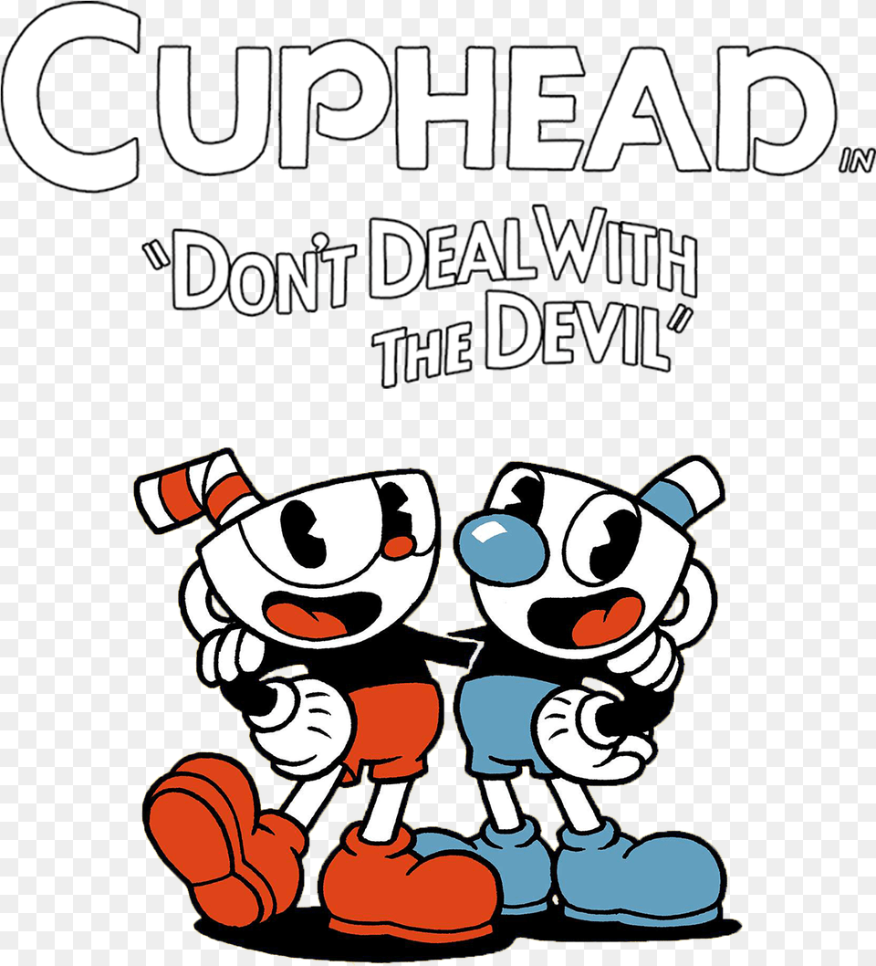 Cuphead Logo And Mascots Cuphead And Mugman, Advertisement, Poster, Animal, Bear Free Transparent Png
