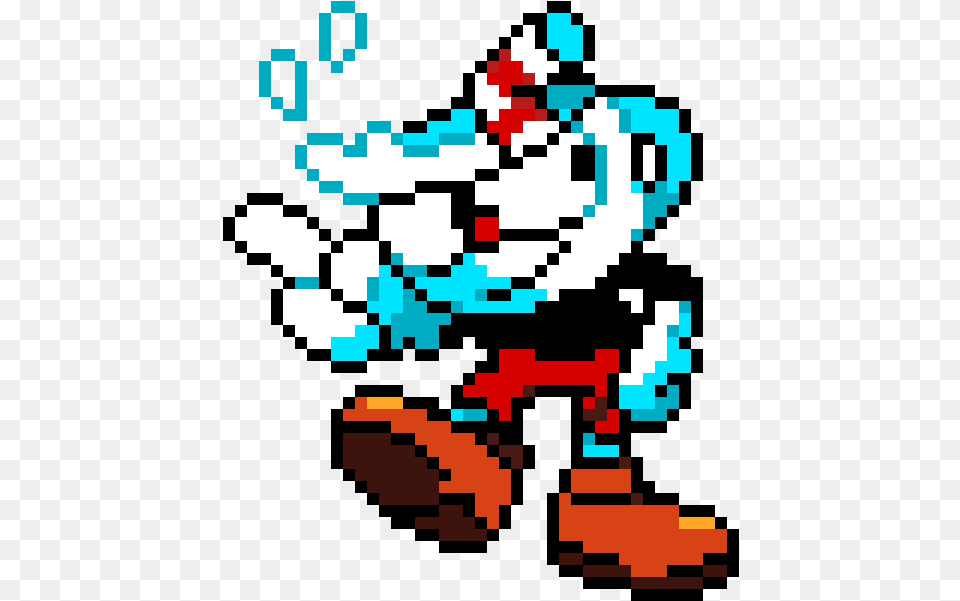 Cuphead Mugman Sprite Download Cuphead And Mugman Background, Qr Code, Robot Png Image