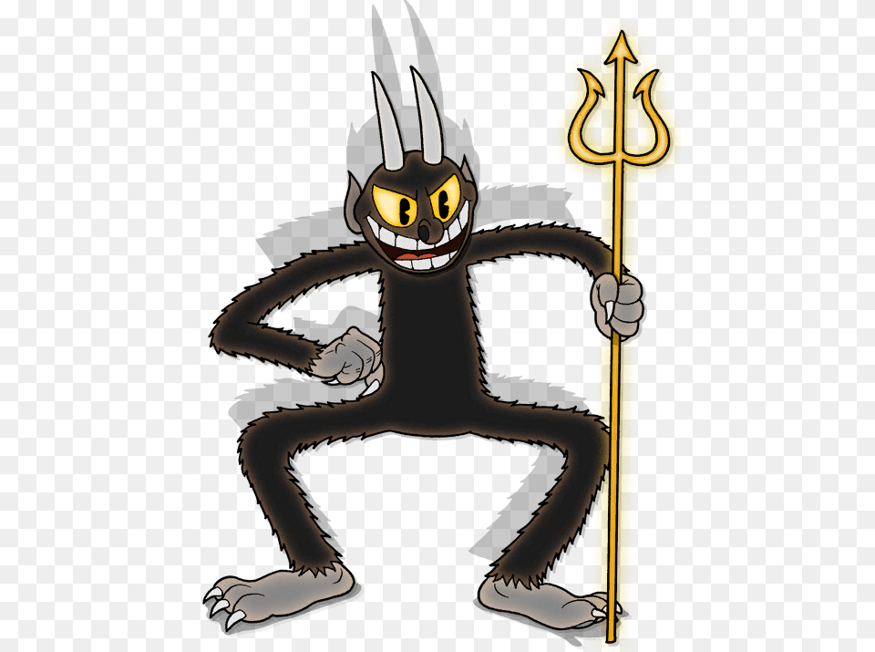 Cuphead The Devil Holding Trident, Weapon Png