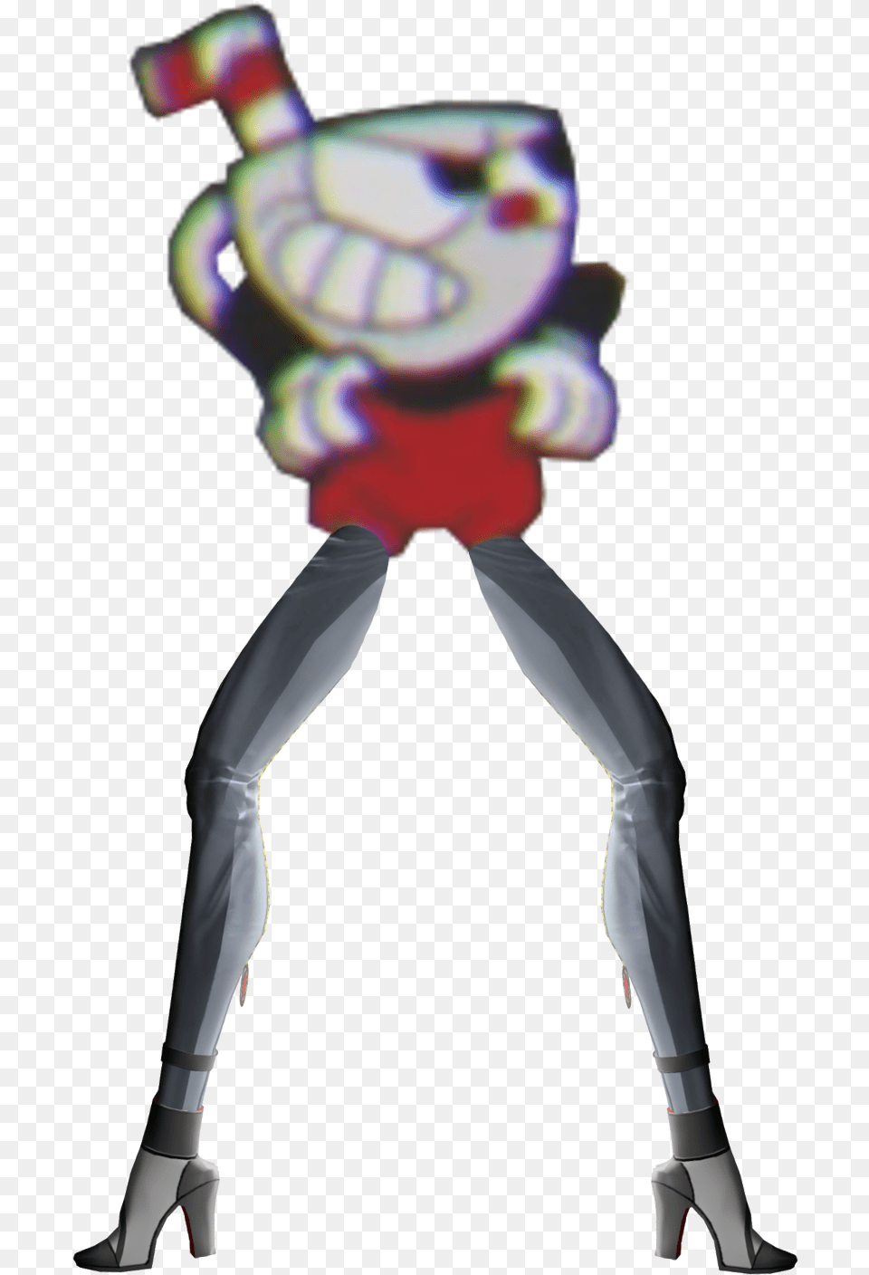 Cuphead With Bayonetta Legs Characters With Bayonetta Legs, Person, Clothing, Footwear, High Heel Free Png