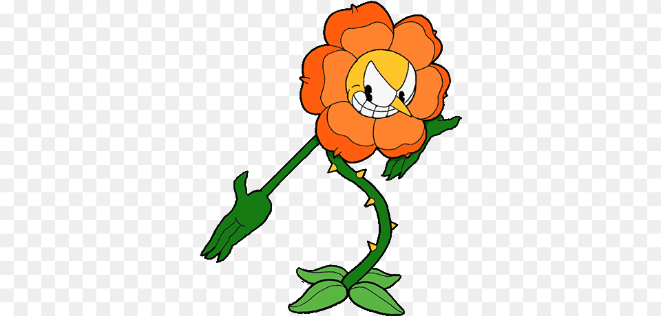 Cuphead X Baby Animal Readers Cuphead Floral Fury, Flower, Plant, Cartoon, Rose Png Image
