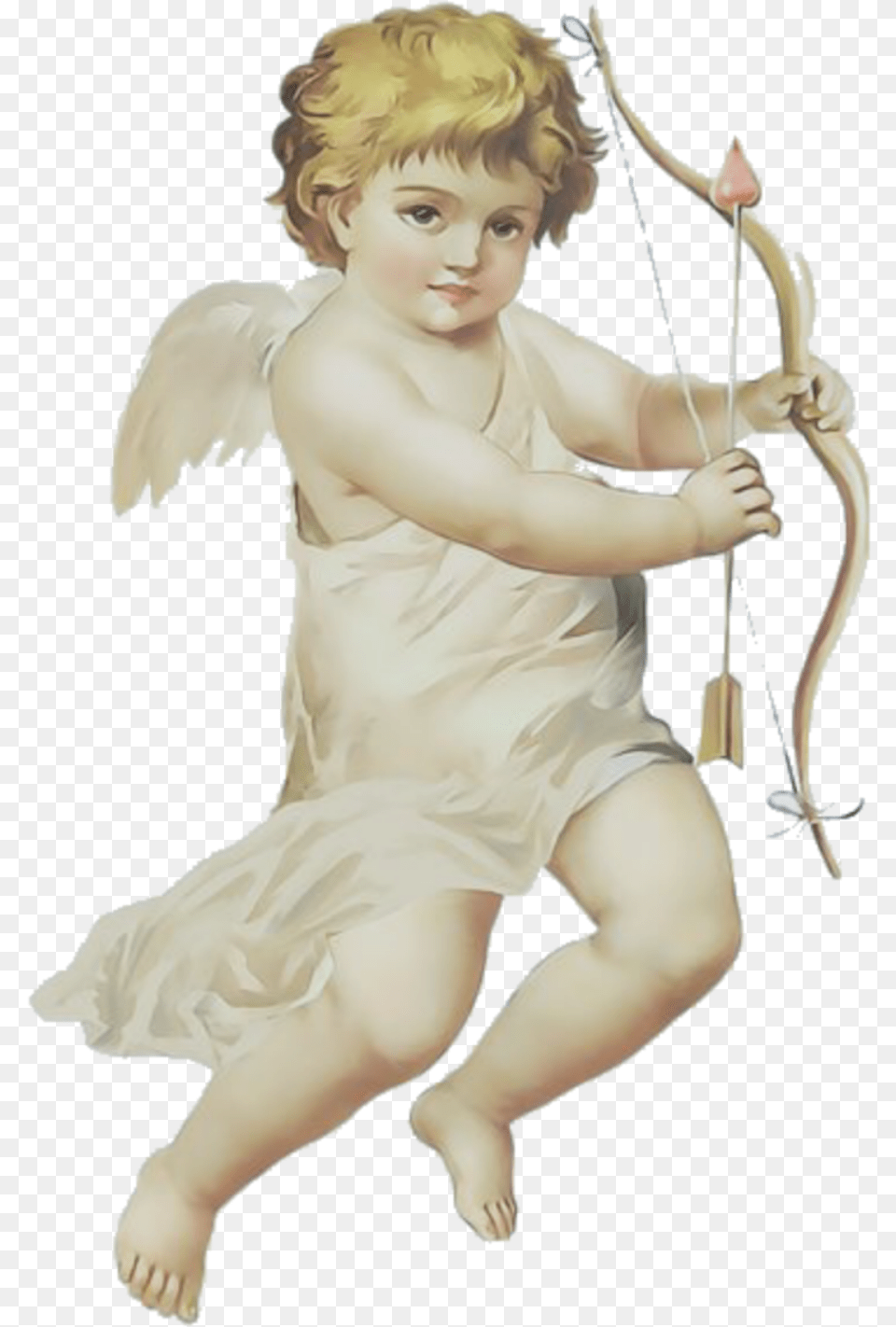 Cupid Angel Art Arte Painting Aesthetic Tumblr Angel, Baby, Person, Face, Head Free Png