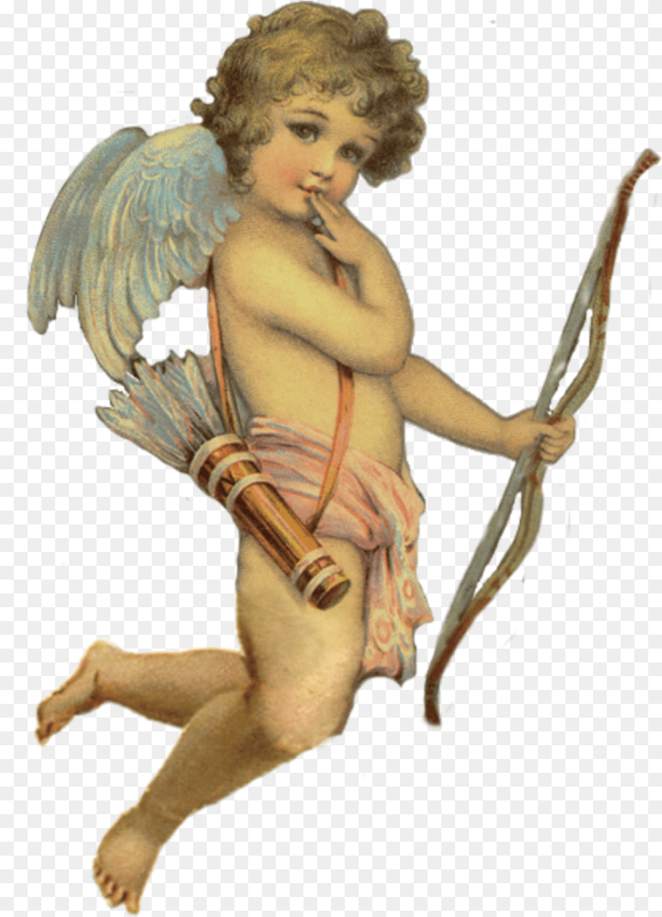 Cupid Angel Art Arte Painting Aesthetic Tumblr Angel Cupid, Baby, Person, Face, Head Png