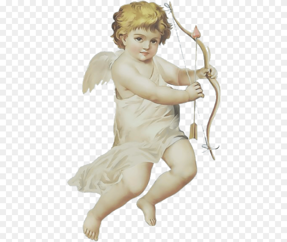 Cupid Angel Art Arte Painting Aesthetic Tumblr Transparent Angel, Baby, Person, Face, Head Png Image