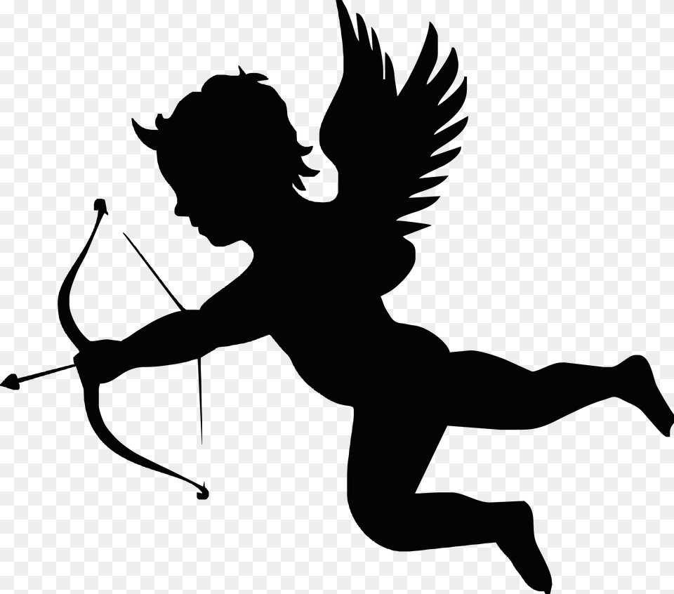 Cupid Arrow Love Illustration, Silhouette, Adult, Female, Person Free Transparent Png