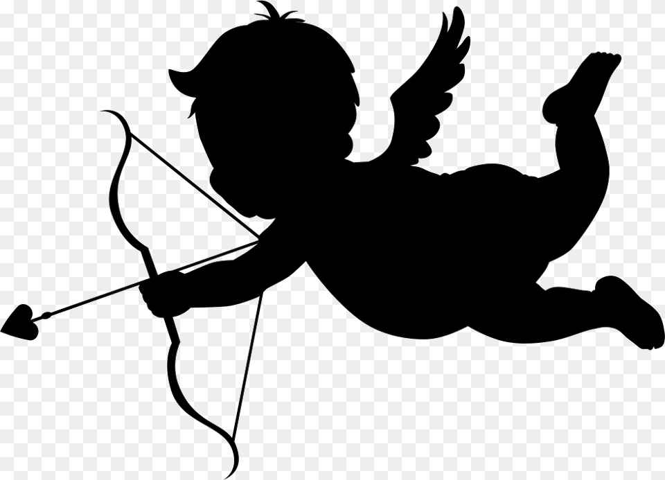 Cupid Background Arts, Silhouette, Baby, Person, Head Png Image