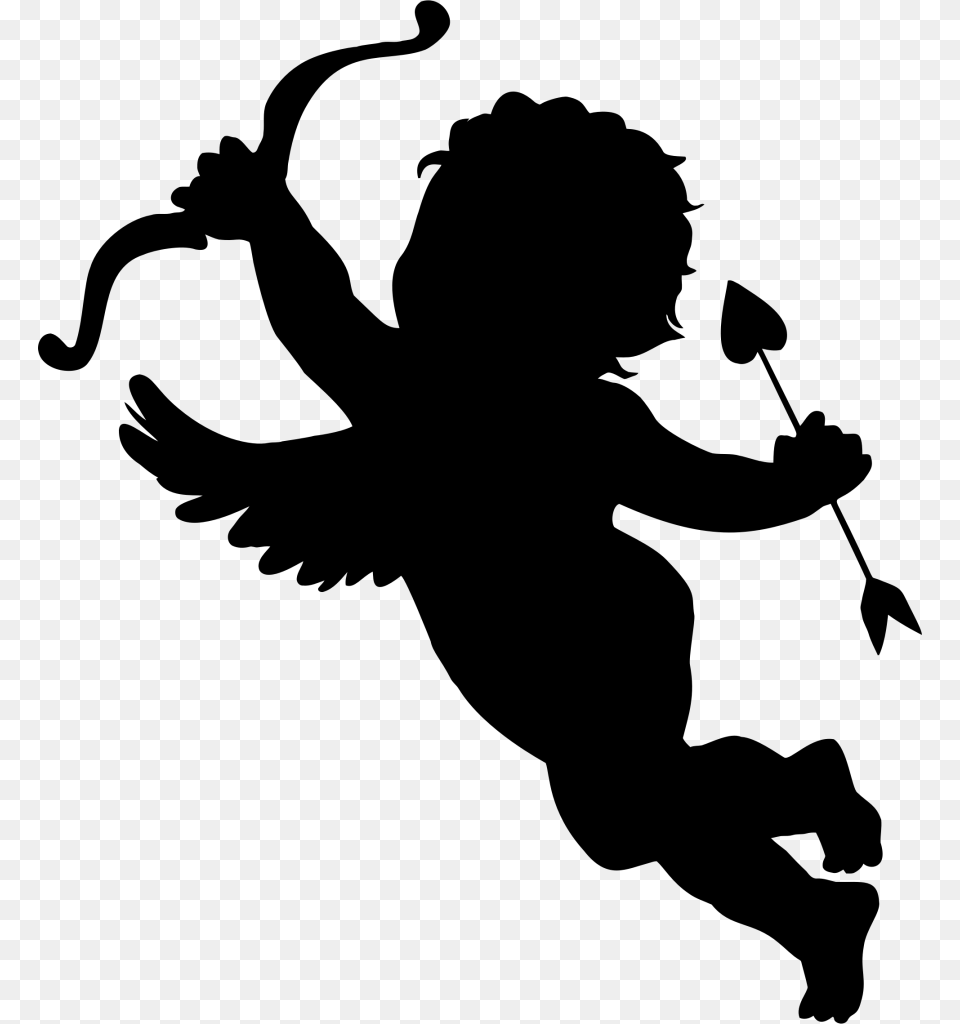 Cupid Background Vector Clipart, Gray Png Image