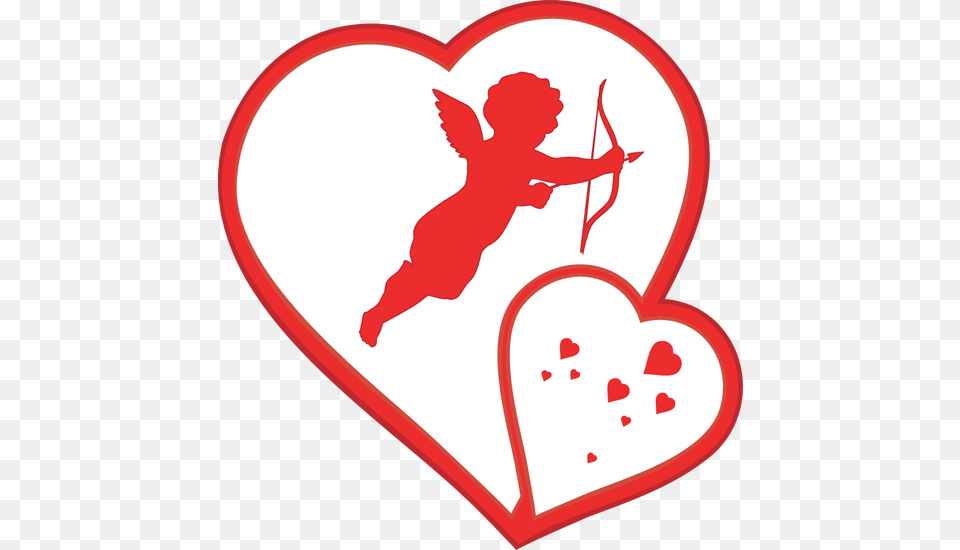 Cupid Clipart Black And White, Baby, Person, Heart, Head Free Png Download