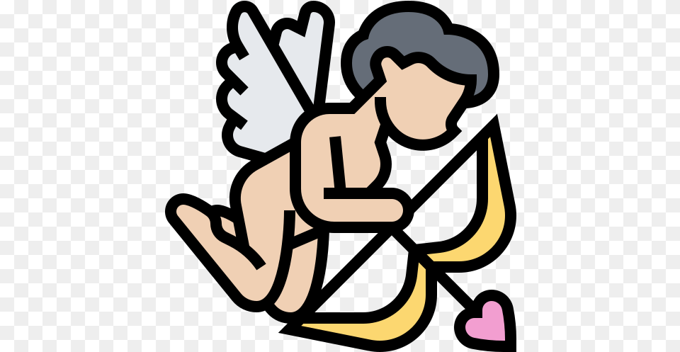 Cupid Love And Romance Icons Icon, Kneeling, Person Free Png Download