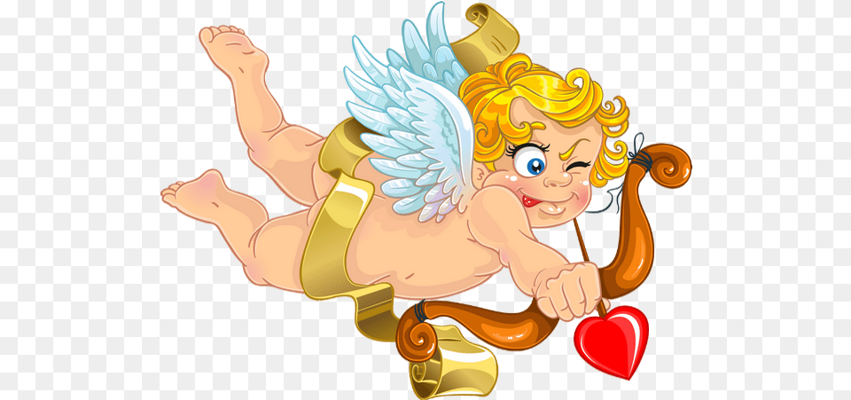Cupid Love Drawing Cartoon Muscle For Valentines Day 600x450 Cupid, Face, Head, Person Free Png Download