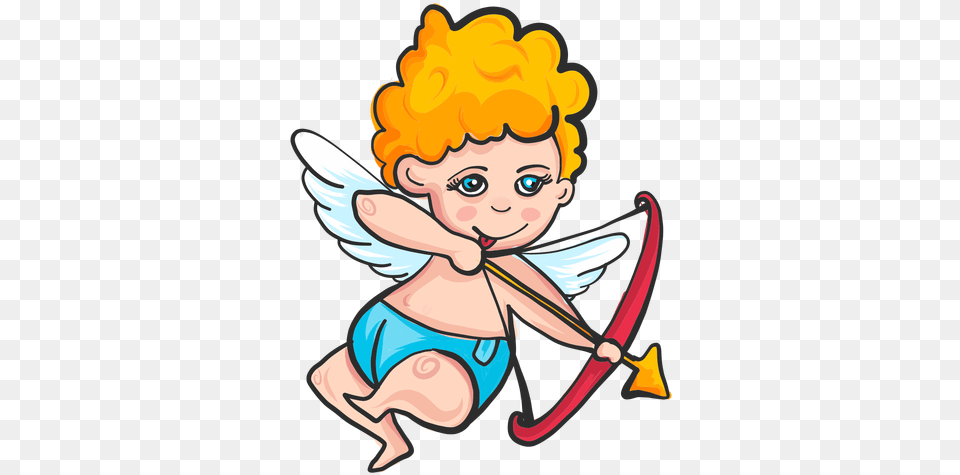 Cupid Shooting Arrow Cartoon Transparent U0026 Svg Vector File Cupido Animado, Baby, Person, Face, Head Free Png