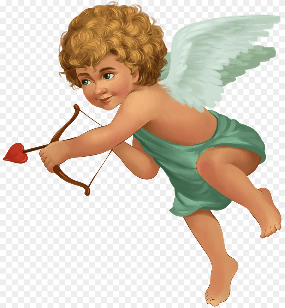 Cupid Shooting Arrow Clipart, Baby, Person, Face, Head Png Image