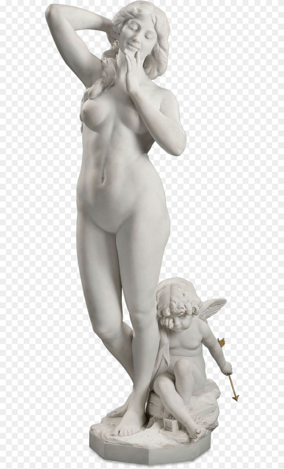 Cupid Statue Venus Statue Transparent, Person, Baby, Figurine, Face Png Image