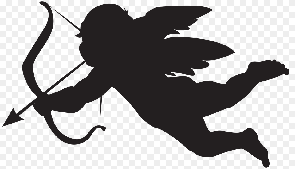 Cupid Transparent Clip, Gray Png