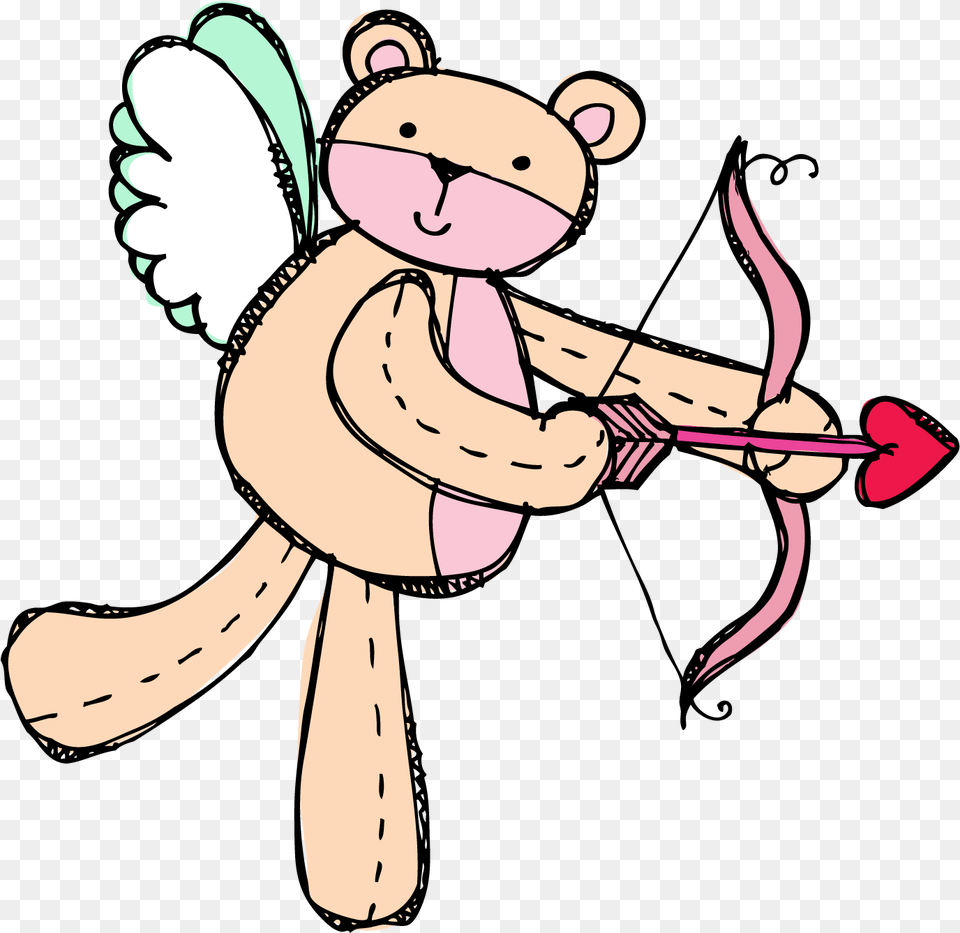 Cupid With Arrow Val Bear Valentines Bear Cupid, Baby, Person, Cartoon Free Transparent Png