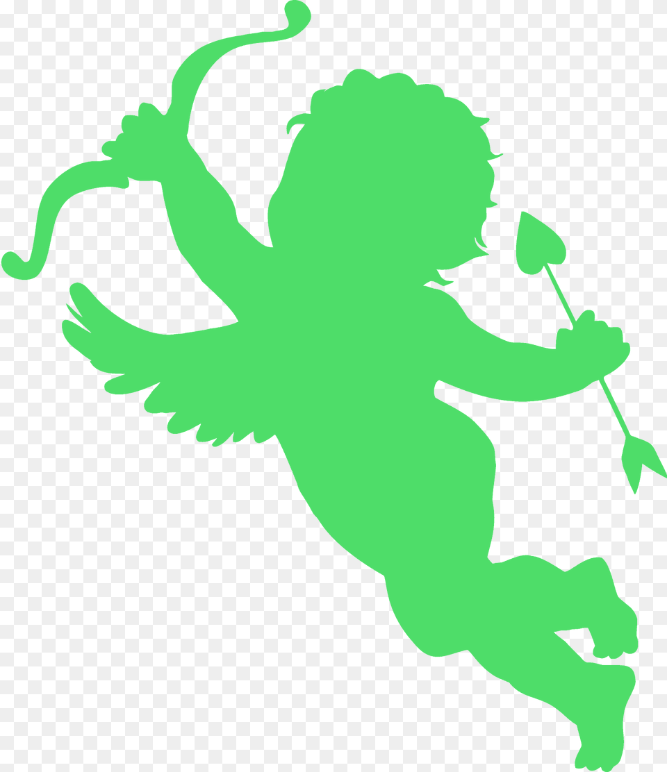 Cupid With Bow And Arrow Silhouette, Animal, Bear, Mammal, Wildlife Free Png