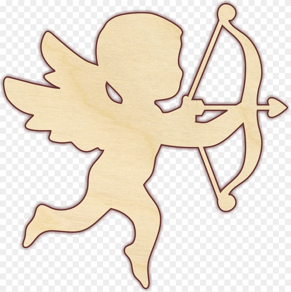 Cupid With Bow And Arrow Unfinished Wood Cut From 14 Cupid Cut Out, Leaf, Plant, Person Free Png Download