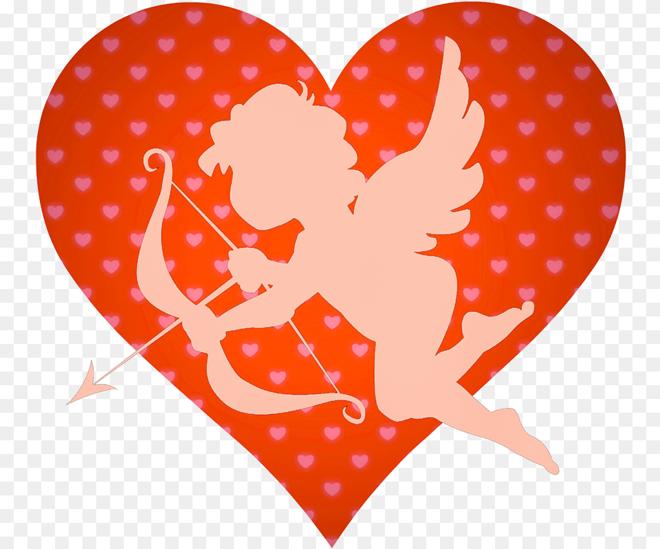Cupid With Bow Arrow And Heart Heart With Cupid Arrow, Baby, Person Png