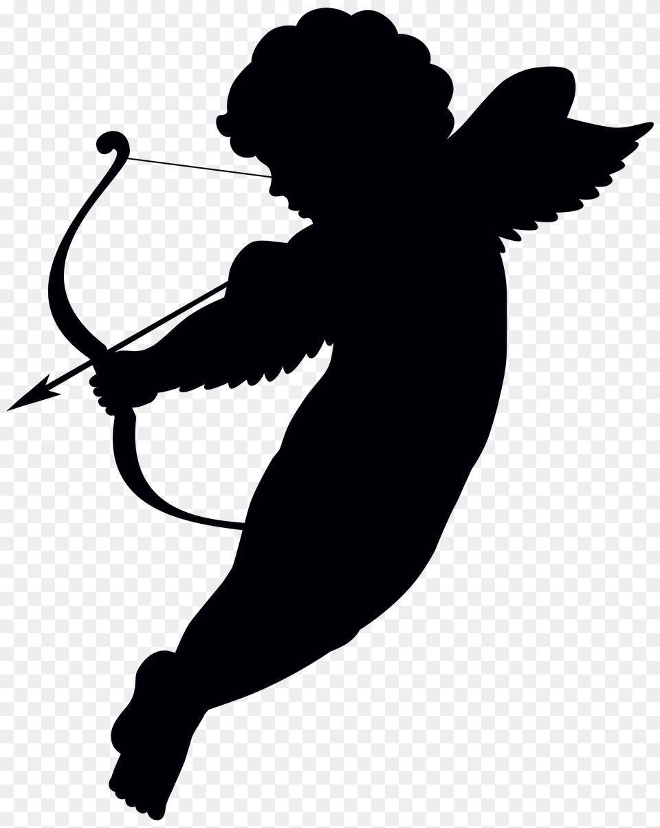Cupid With Bow Transparent Clip Art Gallery, Silhouette, People, Person, Formal Wear Free Png Download
