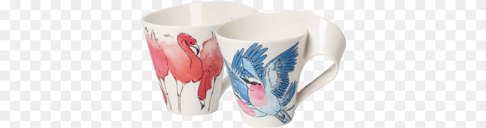 Cups As A Tribute To The Animals Of Our Villeroy Amp Boch New Wave 1175 Oz Caffe Flamingo, Art, Cup, Porcelain, Pottery Free Transparent Png