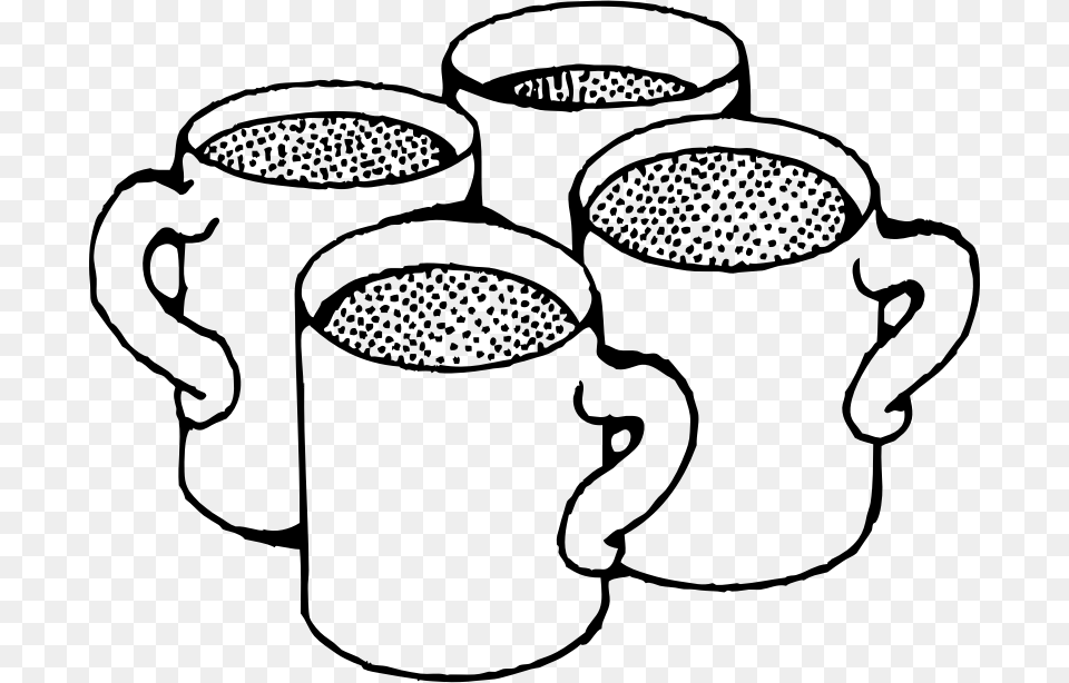 Cups Black And White, Gray Free Transparent Png
