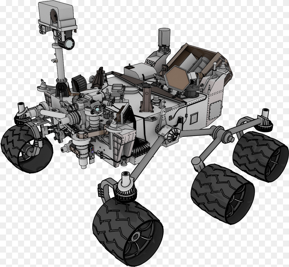 Curiosity Mars Curiosity Rover, Bulldozer, Machine, Wheel, Cad Diagram Free Png Download