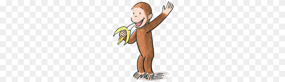 Curious George, Banana, Food, Fruit, Plant Png Image