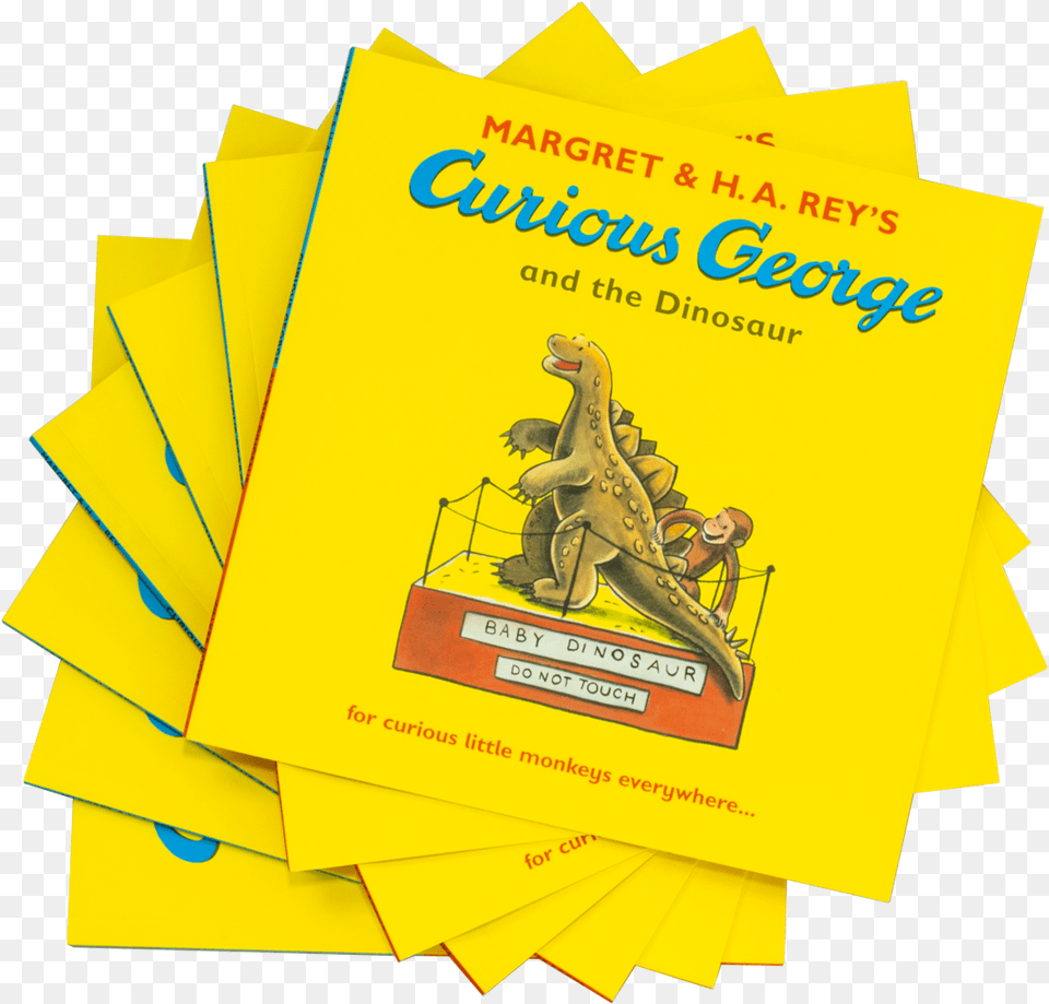 Curious George 7 Books Bundle Curious George And The Dinosaur, Advertisement, Poster, Animal, Reptile Png Image